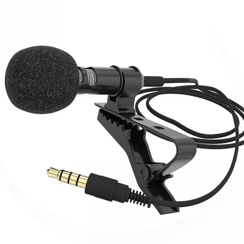 1set Microphone Clip-on Collar Tie Mobile Phone Lavalier Microphone Mic Laptop Tablet Recording
