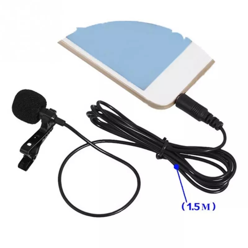 1set Microphone Clip-on Collar Tie Mobile Phone Lavalier Microphone Mic Laptop Tablet Recording