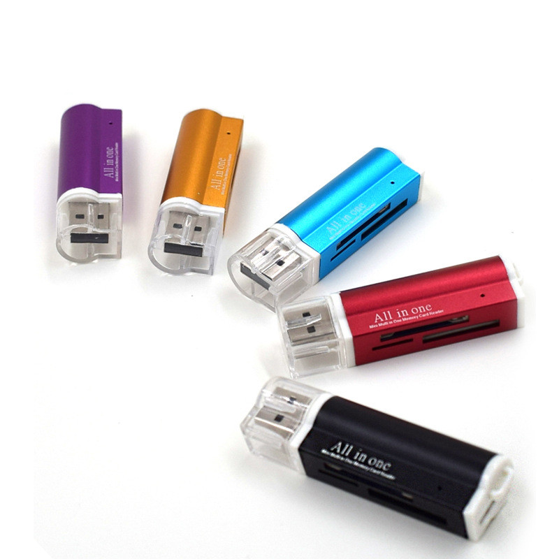 Hot Sellling for Micro SD SDHC TF M2 MMC MS PRO DUO All in 1 USB 2.0 Multi Memory Card Reader J09T