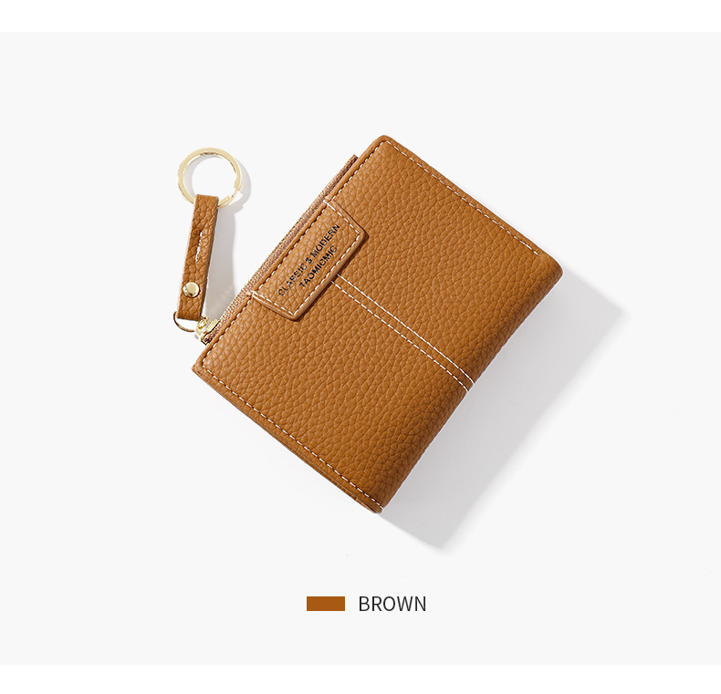 Yellow Women Wallet Soft PU Leather Female Purse Mini Holder Coin Slim Small Purse Zipper Keychain