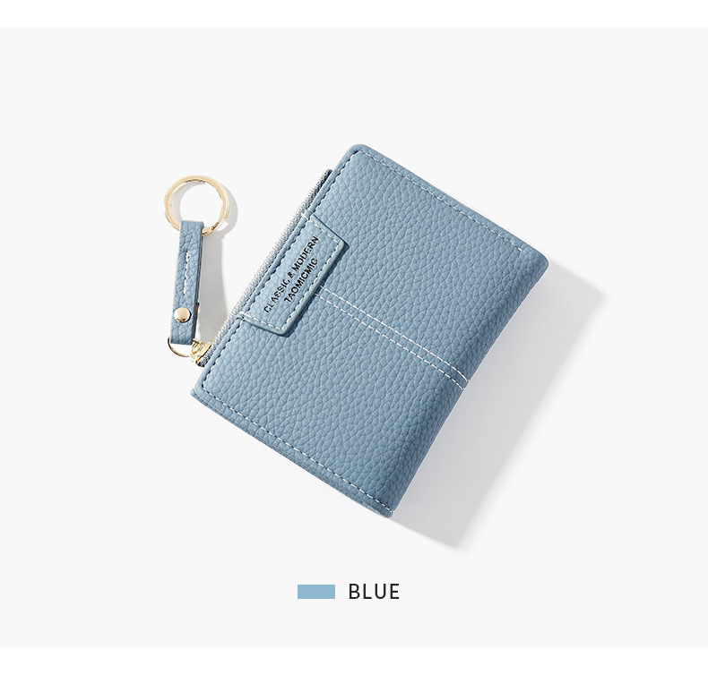 Yellow Women Wallet Soft PU Leather Female Purse Mini Holder Coin Slim Small Purse Zipper Keychain