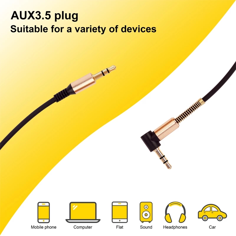 Aux Cable 3.5mm Audio Cable Jack Speaker Cable Male to Male Car Aux Cord for JBL Headphone Samsung