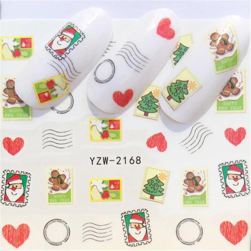 2020 Christmas Slider Nail Decals Nail Art Sticker DIY Manicure Accessory Transfer Foil Xmas Gift