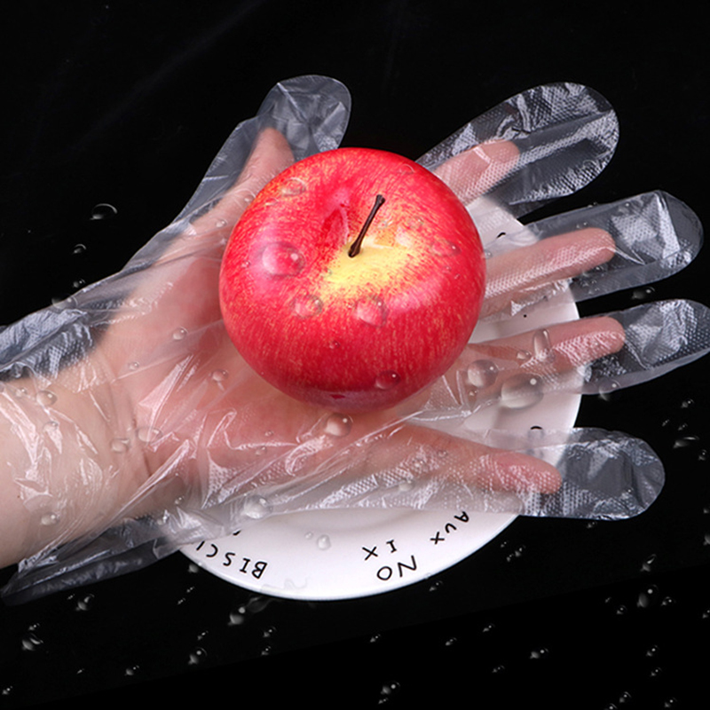 100pcs Transparent Disposable Gloves For Kitchen BBQ Eco-friendly Food Gloves One-off Gloves