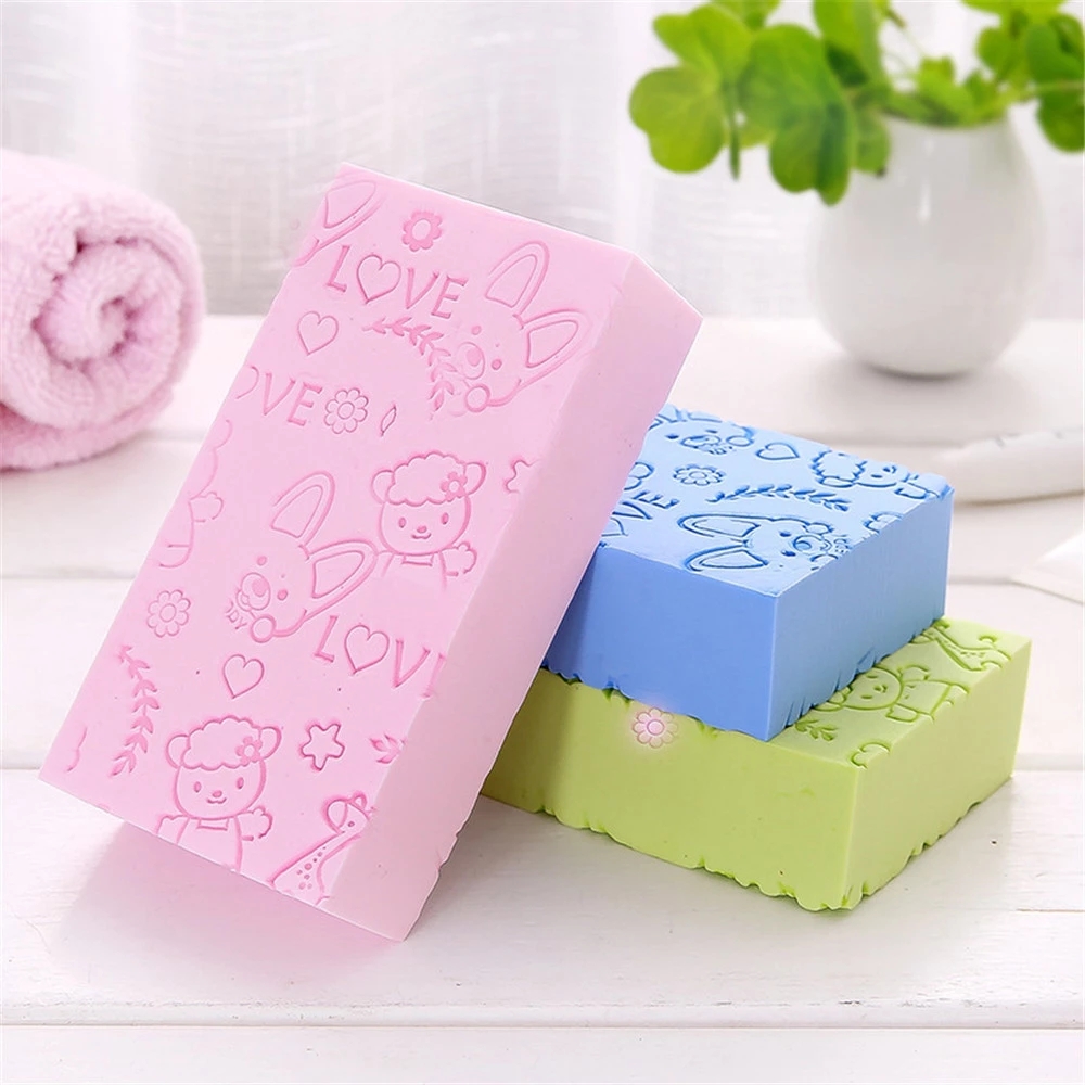 1PC Bath Sponge Body Dead Skin Bathroom Cleaning Shower Brush Kids Adults Lace Printed Scrub