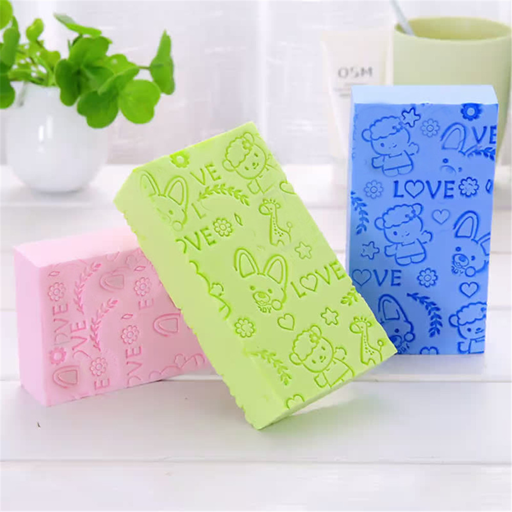 1PC Bath Sponge Body Dead Skin Bathroom Cleaning Shower Brush Kids Adults Lace Printed Scrub