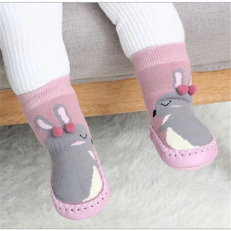 Toddler Indoor Sock Shoes Newborn Baby Socks Thick Terry Cotton Baby Sock Rubber Soles Infant Sock