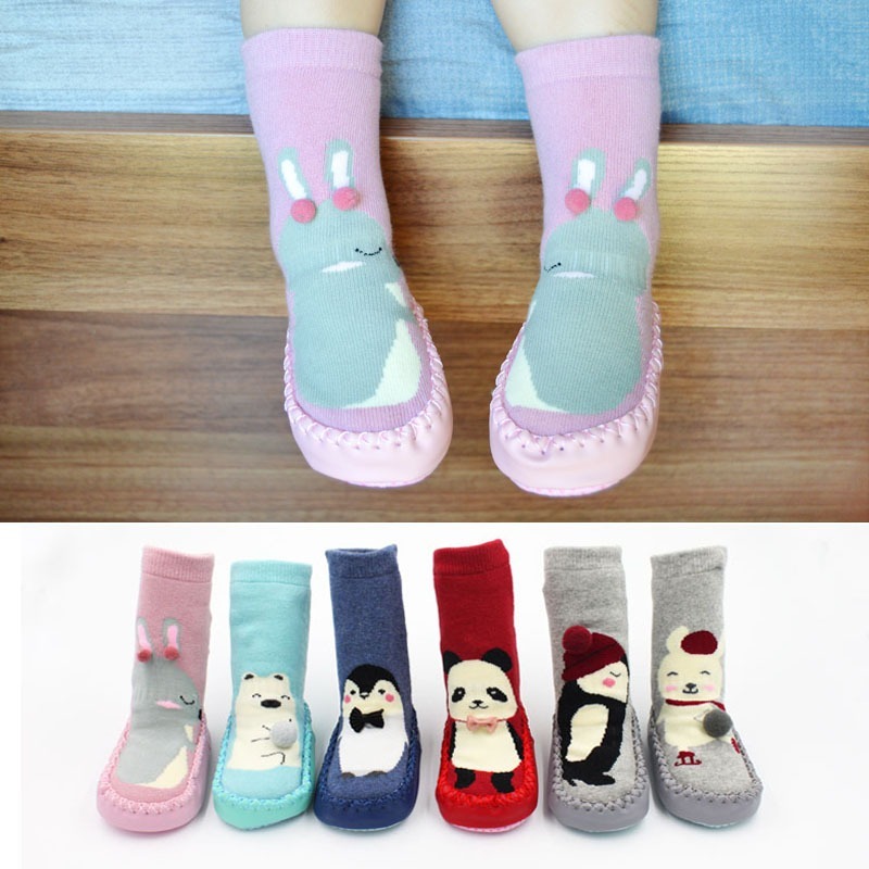 Toddler Indoor Sock Shoes Newborn Baby Socks Thick Terry Cotton Baby Sock Rubber Soles Infant Sock