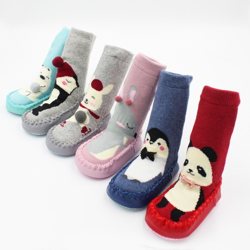 Toddler Indoor Sock Shoes Newborn Baby Socks Thick Terry Cotton Baby Sock Rubber Soles Infant Sock