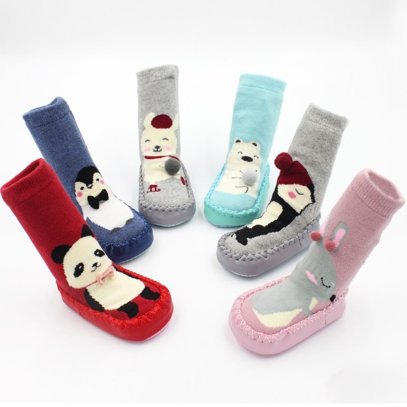 Toddler Indoor Sock Shoes Newborn Baby Socks Thick Terry Cotton Baby Sock Rubber Soles Infant Sock