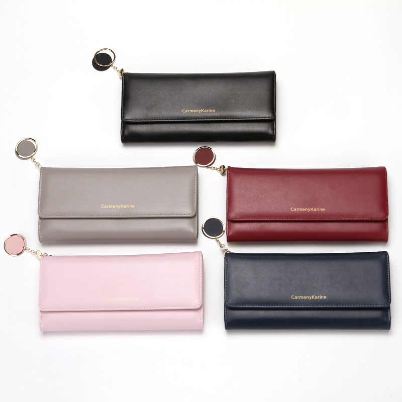 New Fashion Women Wallets Letter Long Tri-fold Wallet Purse Fresh Leather Female Clutch Card Holder