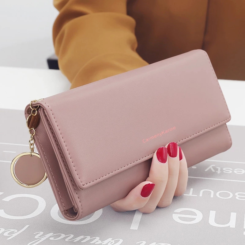 New Fashion Women Wallets Letter Long Tri-fold Wallet Purse Fresh Leather Female Clutch Card Holder