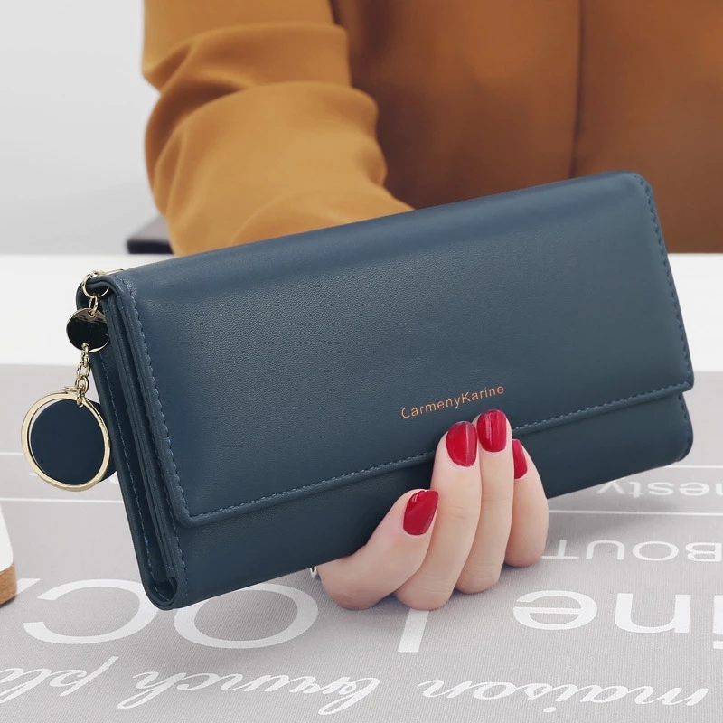 New Fashion Women Wallets Letter Long Tri-fold Wallet Purse Fresh Leather Female Clutch Card Holder