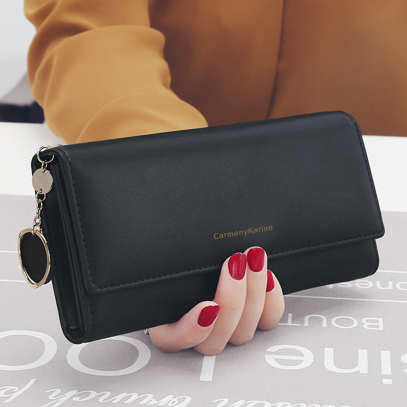 New Fashion Women Wallets Letter Long Tri-fold Wallet Purse Fresh Leather Female Clutch Card Holder