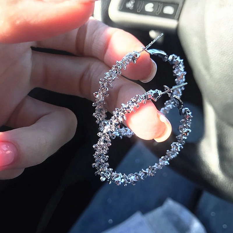 New Big Circle Round Hoop Earrings for Women's Statement Golden Punk Charm Earrings Party Jewelry