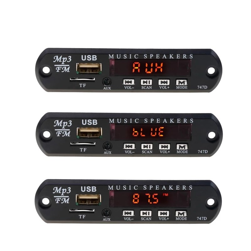 Wireless Bluetooth 5V 12V MP3 WMA Decoder Board FM Audio Module USB TF Music Adaptor DIY Speaker