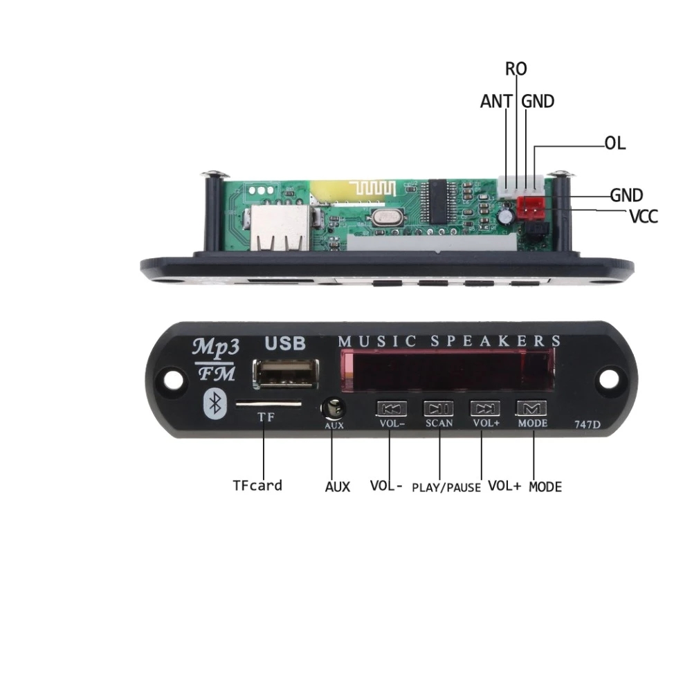 Wireless Bluetooth 5V 12V MP3 WMA Decoder Board FM Audio Module USB TF Music Adaptor DIY Speaker