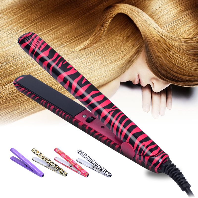 New Electronic Ceramic Fast Hair Straightener Mini Hair Flat Iron Wet/Dryer Straightening Irons EU