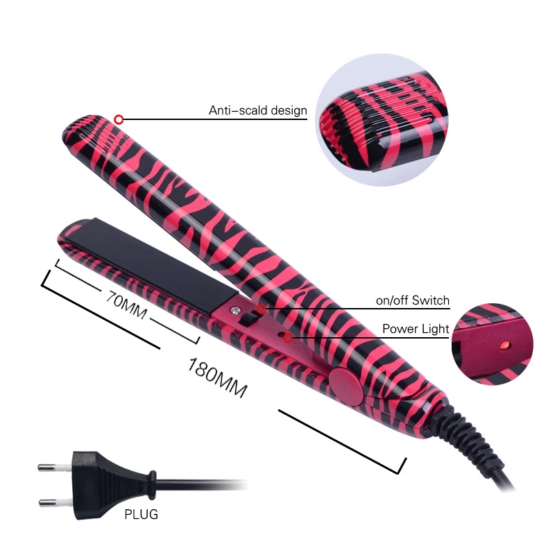New Electronic Ceramic Fast Hair Straightener Mini Hair Flat Iron Wet/Dryer Straightening Irons EU