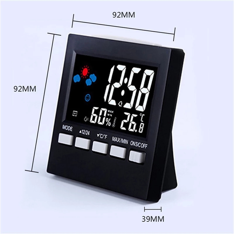 Electronic Digital Alarm Clock Calendar Voice Control LCD Screen with Backlight Home Bedroom Office