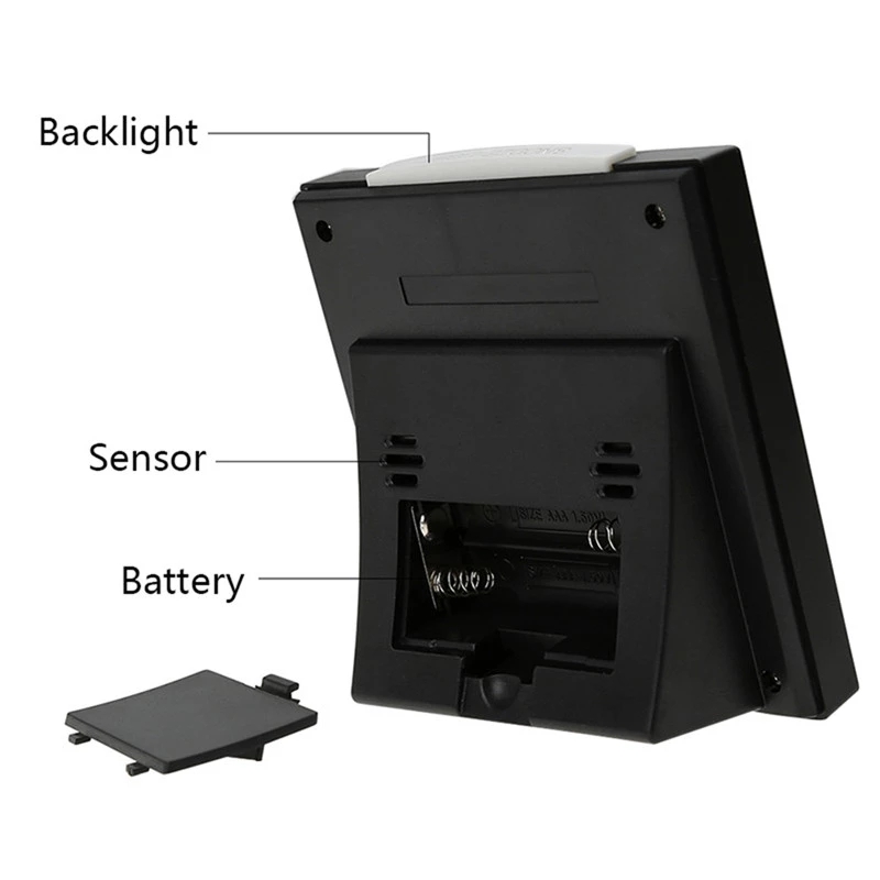 Electronic Digital Alarm Clock Calendar Voice Control LCD Screen with Backlight Home Bedroom Office