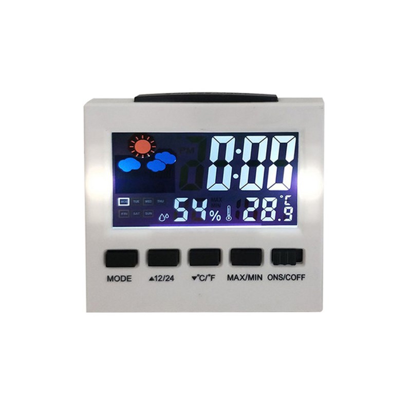 Electronic Digital Alarm Clock Calendar Voice Control LCD Screen with Backlight Home Bedroom Office