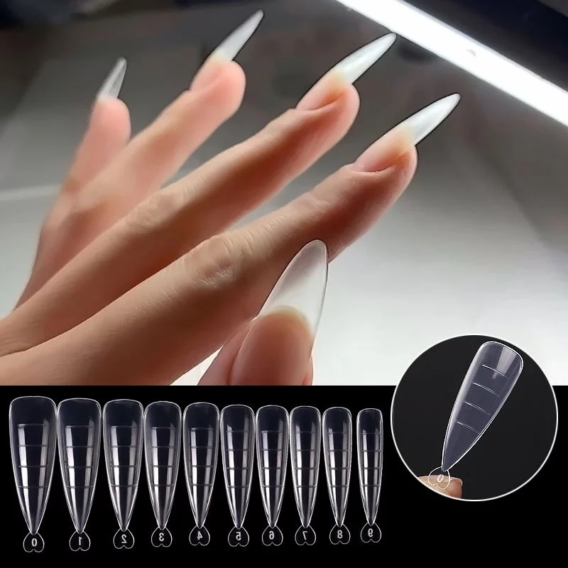 100 Pc Poly Gel Quick Building Mold Tips Nail Dual Forms Finger Extension UV Easy Find Poly Gel Tool