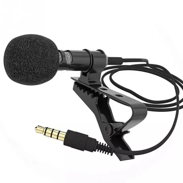 1set Microphone Clip-on Collar Tie Mobile Phone Lavalier Microphone Mic Laptop Tablet Recording