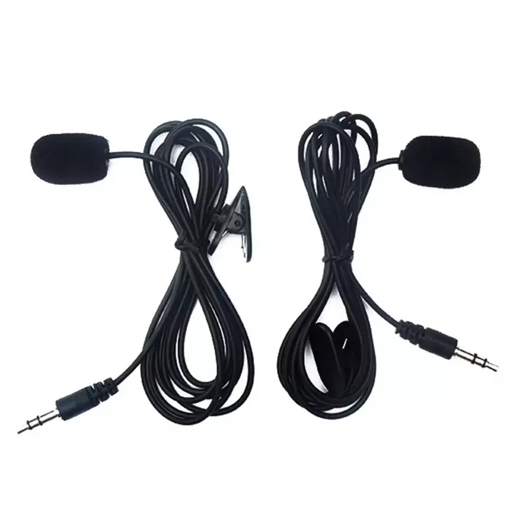 1set Microphone Clip-on Collar Tie Mobile Phone Lavalier Microphone Mic Laptop Tablet Recording