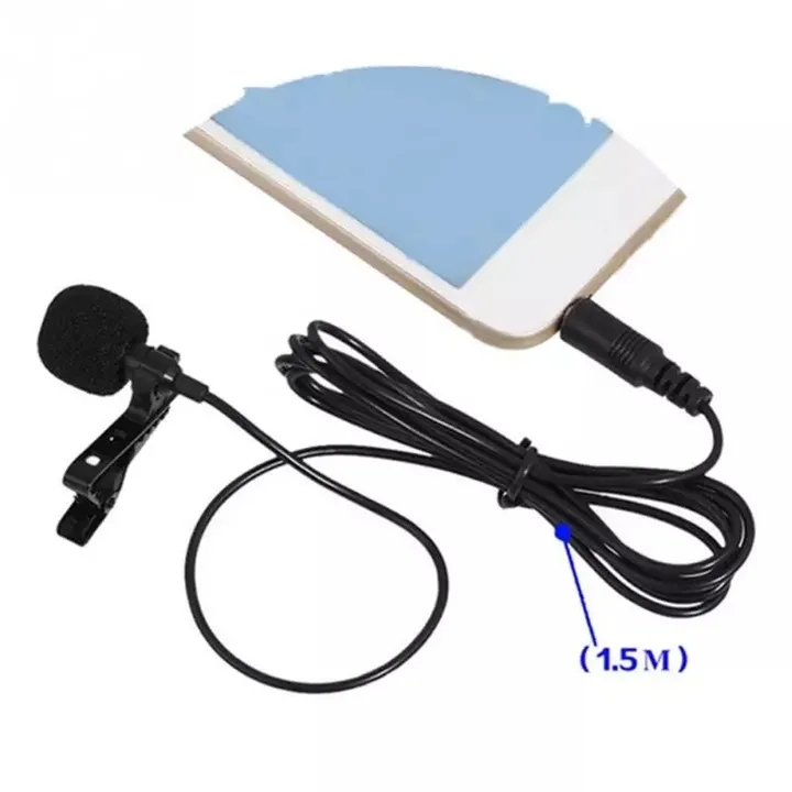 1set Microphone Clip-on Collar Tie Mobile Phone Lavalier Microphone Mic Laptop Tablet Recording