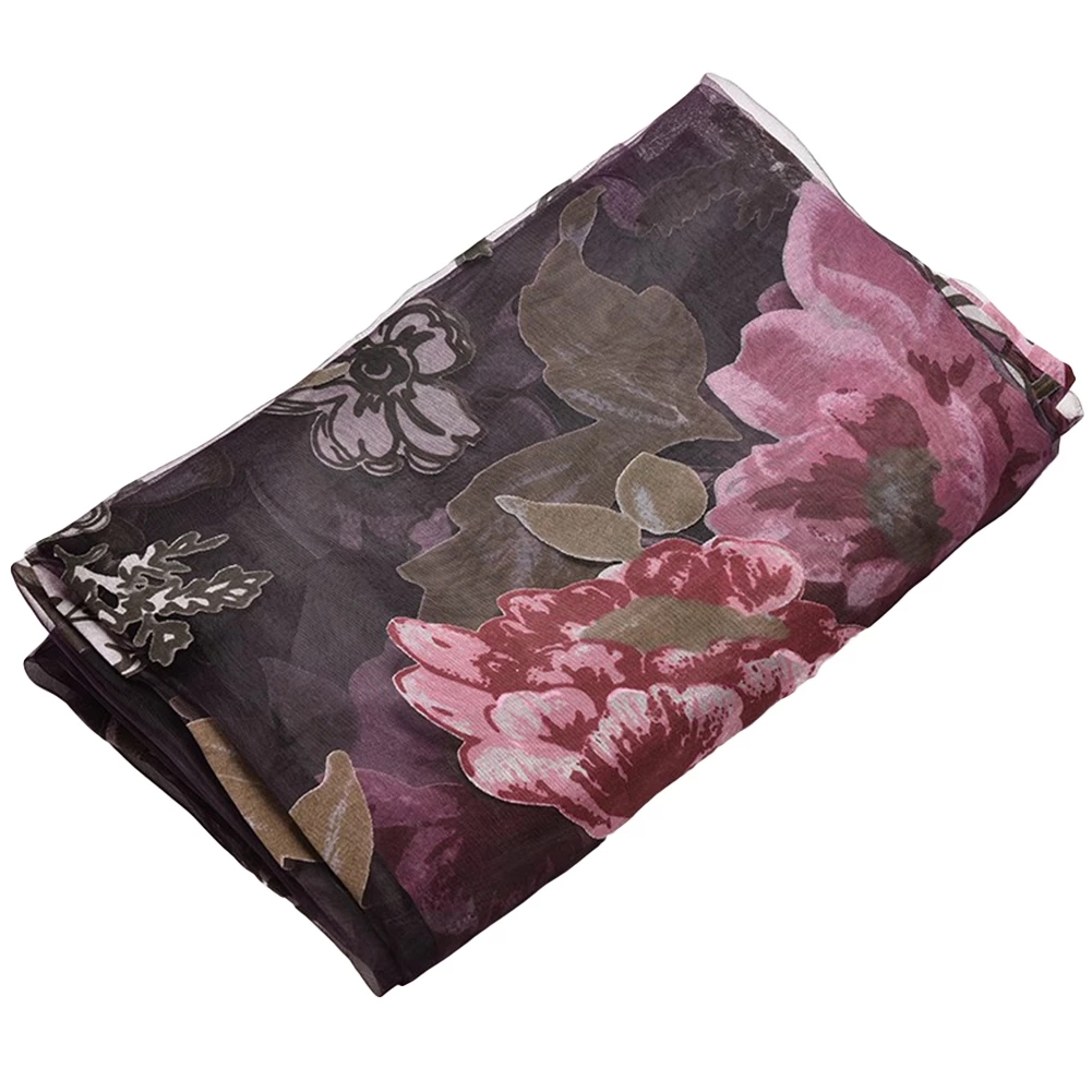 Door Blinds Window Peony Printed Transparent Tulle Curtain home Valance Decoration Curtains Room