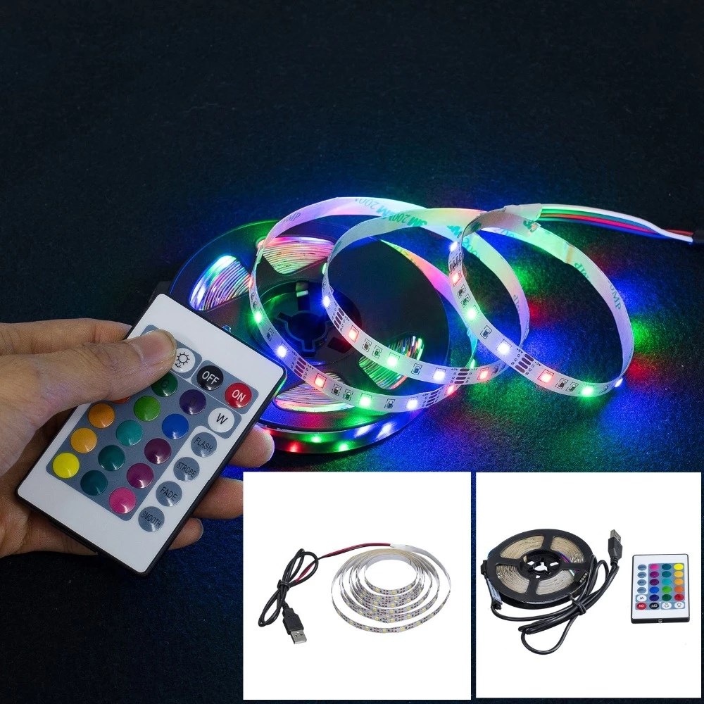 LED Strip Light USB 2835SMD DC5V Flexible LED Lamp Tape Ribbon RGB 0.5M 5M BackLight Diode Tape