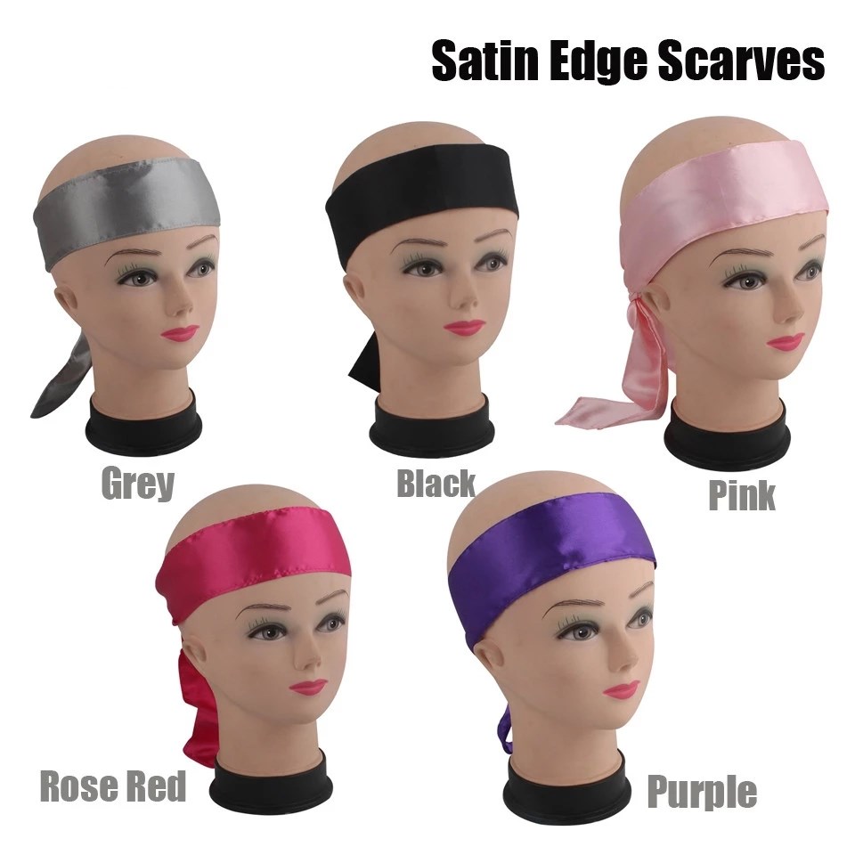 Satin Edge Laying Scarf Edge Wraps For Hair Frontals Wigs Soft Women&apos;s Satin Headband Sport,Yoga