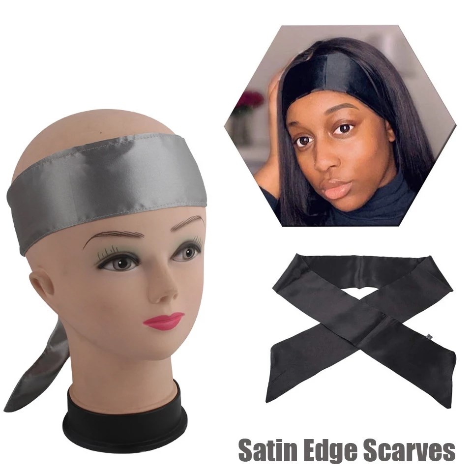 Satin Edge Laying Scarf Edge Wraps For Hair Frontals Wigs Soft Women&apos;s Satin Headband Sport,Yoga