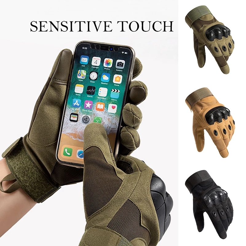 Military Tactical Full Finger Men Gloves Touch Screen Paintball Airsoft Hard Knuckle Army Gloves