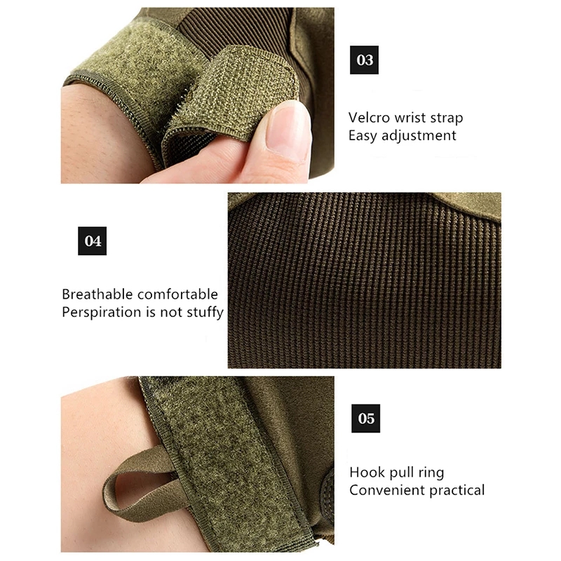 Military Tactical Full Finger Men Gloves Touch Screen Paintball Airsoft Hard Knuckle Army Gloves