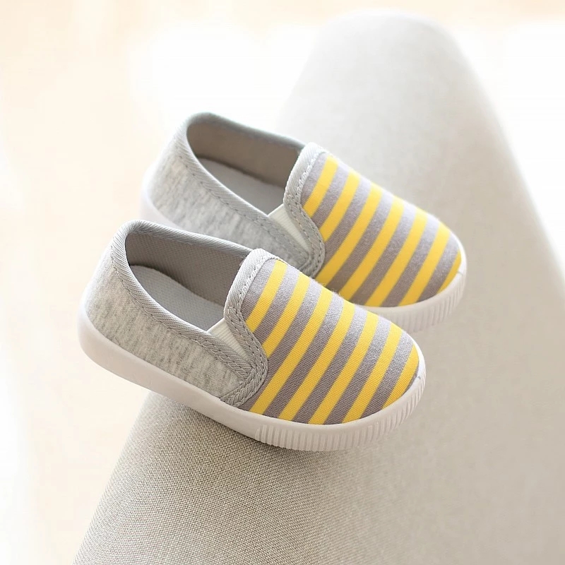Stripe Kids Flats Soft Bottom Canvas Shoes Children Girls Boys Toddler Cloth Shoes For Infant