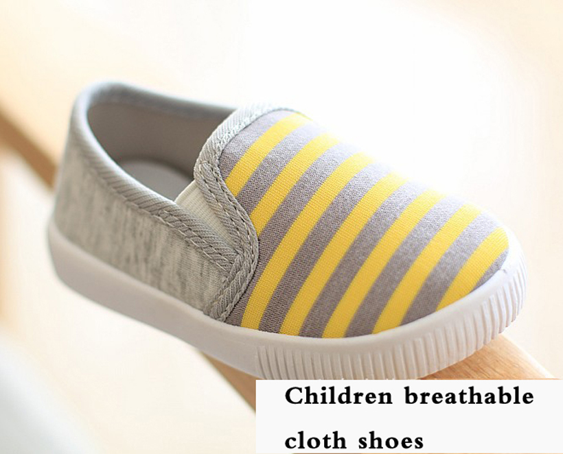 Stripe Kids Flats Soft Bottom Canvas Shoes Children Girls Boys Toddler Cloth Shoes For Infant