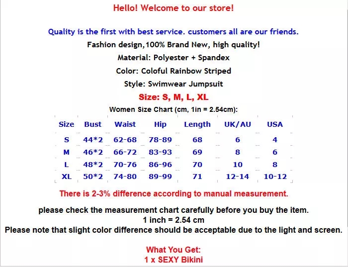 Women Sexy Swimsuit Rainbow Striped High Waist Bathing Suits Backless Bodysuit Swimwear Female wear