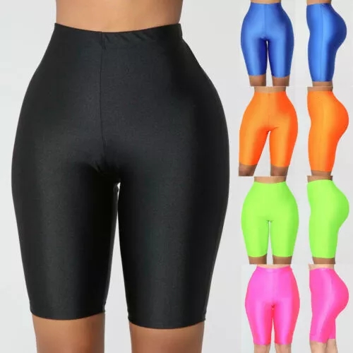 High Waist Sports Shorts Women Biker Shorts Casual Skinny Fitness Solid Bodycon Cycling Slim Bottoms