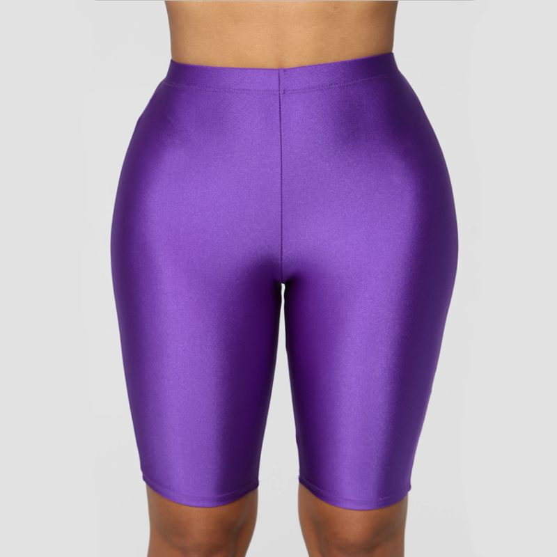 High Waist Sports Shorts Women Biker Shorts Casual Skinny Fitness Solid Bodycon Cycling Slim Bottoms