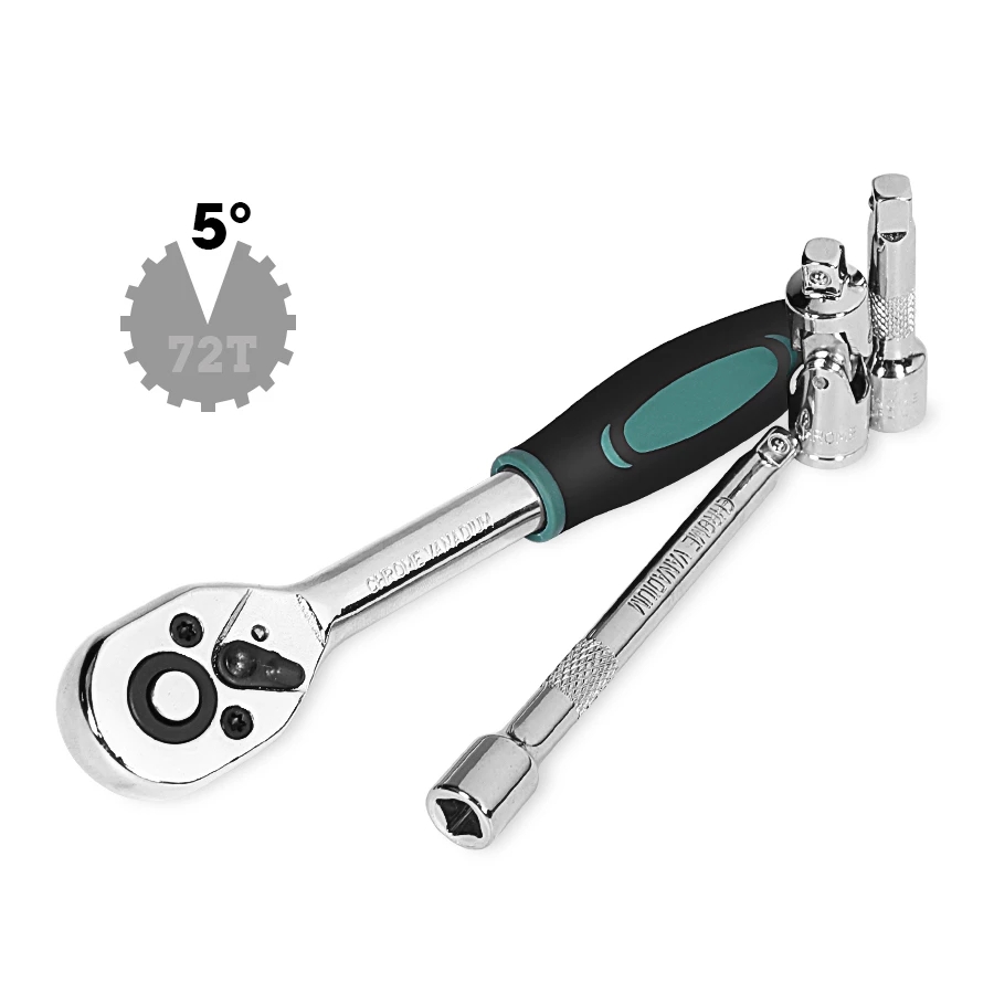 Car Repair Tool 46pcs 1/4-Inch Socket Set Ratchet Torque Wrench Combo Tools Kit Auto Repairing Tool