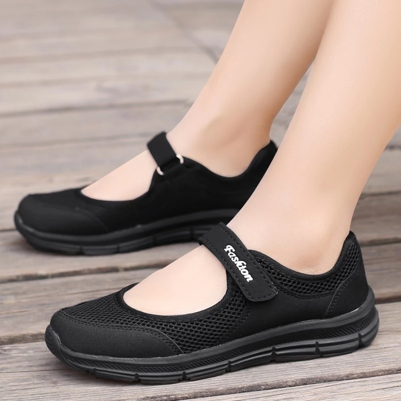 2021 Womens Fashion Casual Running Shoes Women Sneakers Weave Mesh Fabric Comfortable Flats Shoes