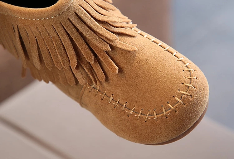 Autumn winter girls shoes short boots tassel boots warm Princess leather boots girls boots