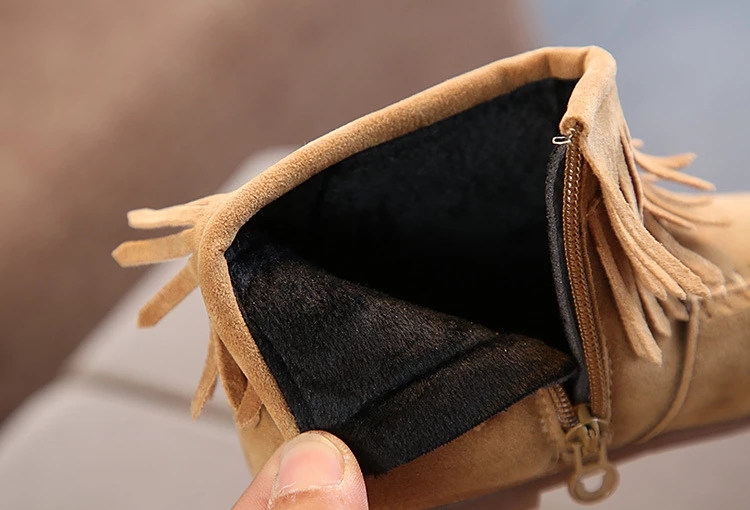 Autumn winter girls shoes short boots tassel boots warm Princess leather boots girls boots