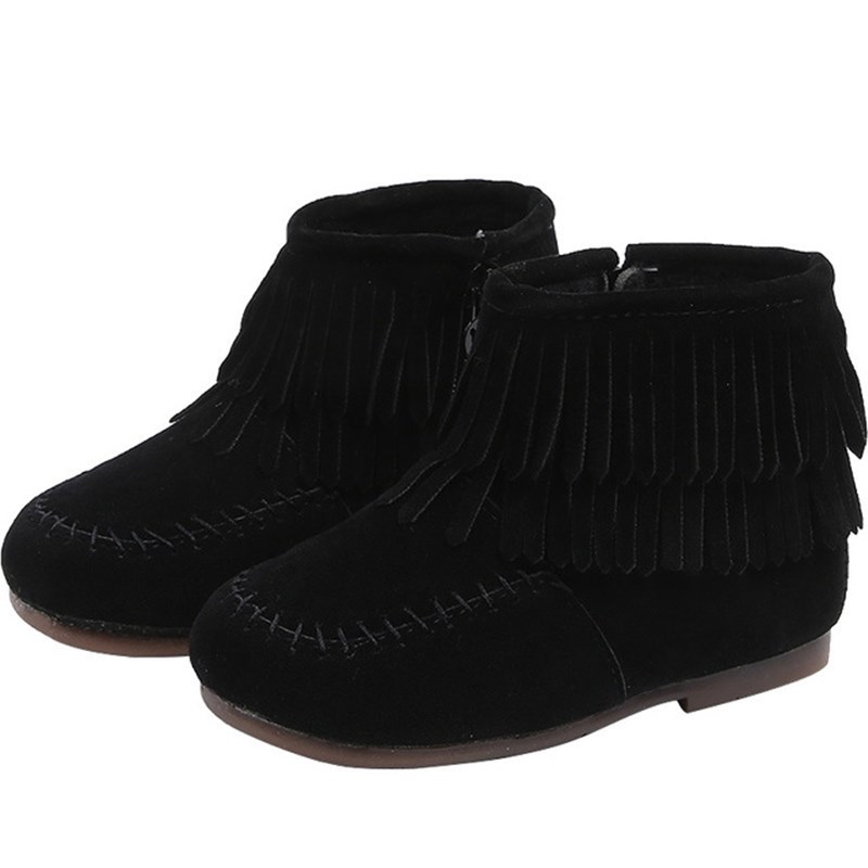Autumn winter girls shoes short boots tassel boots warm Princess leather boots girls boots