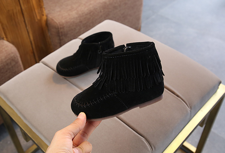Autumn winter girls shoes short boots tassel boots warm Princess leather boots girls boots