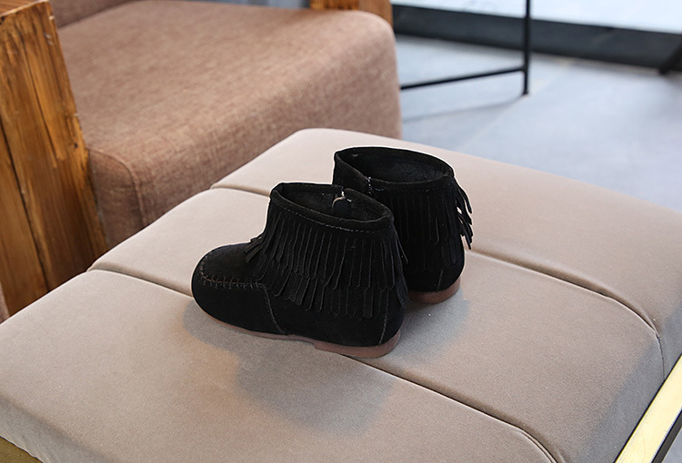 Autumn winter girls shoes short boots tassel boots warm Princess leather boots girls boots