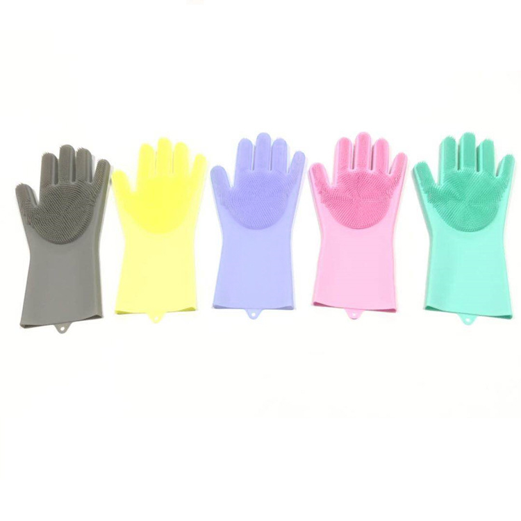 A pair Silicone Cleaning Gloves Magic Silicone Dish Washing Gloves For Kitchen Household Washing