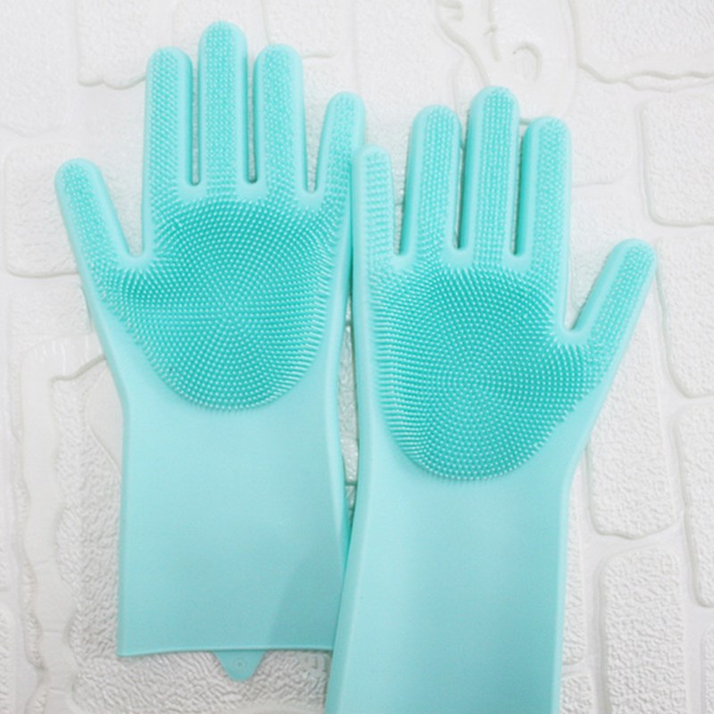 A pair Silicone Cleaning Gloves Magic Silicone Dish Washing Gloves For Kitchen Household Washing
